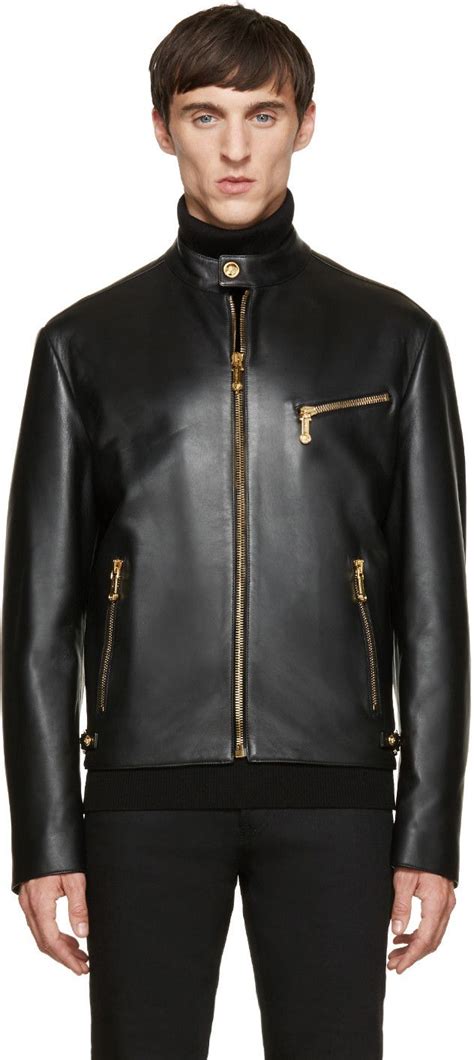 versace daunenmantel blau|versace black leather jacket.